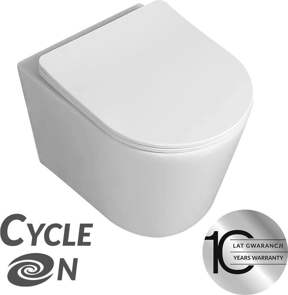 Laveo Závesná WC misa so SoftClose sedadlom Jari CycleOn - VMJ_609S, biela