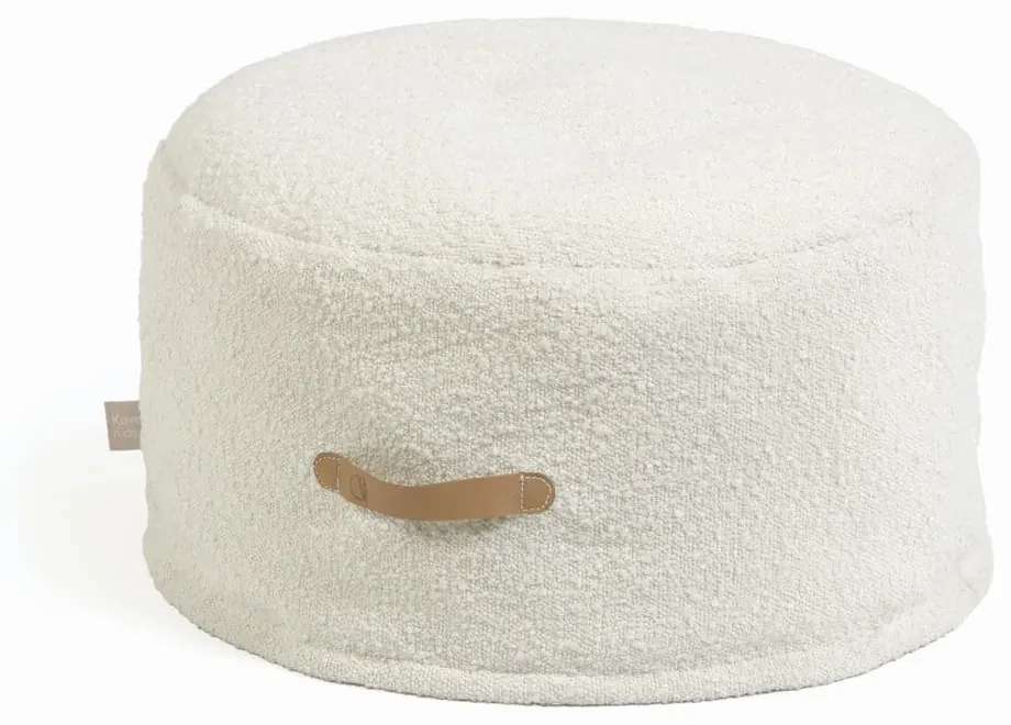 Biely puf Kave Home Adara, ø 50 cm