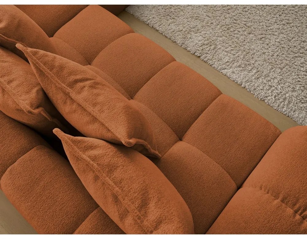 Terakotová ženilková rozkladacia/s úložným priestorom rohová pohovka (pravý roh/do L) Everest – Bobochic Paris