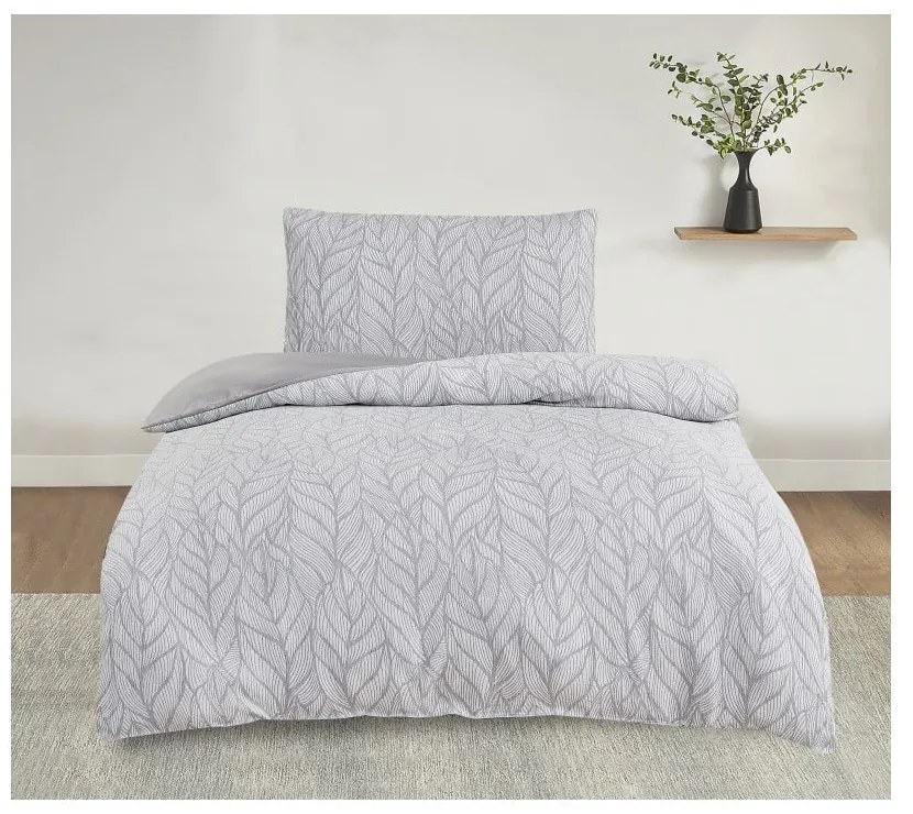 Sivé obliečky na jednolôžko zo žakára 140x200 cm Florida – My House