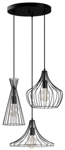 Luster na lanku MEZOPOTAMYA 3xE27/40W/230V čierna