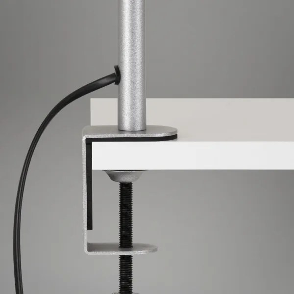 Brilo - Flexibilná stolná lampa s klipom 1xE27/10W/230V strieborná