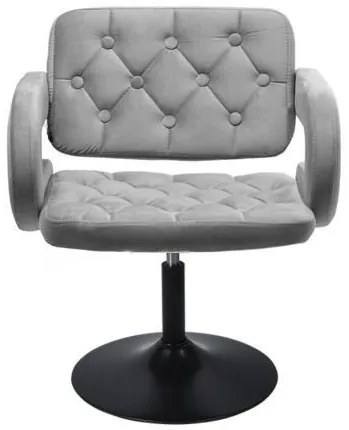 LuxuryForm DESIGN Stolička ADRIA VELUR na čiernom tanieri - sivá