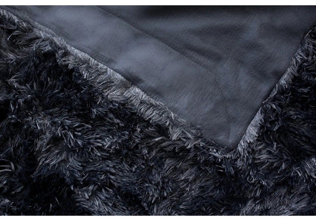 Jerry Fabrics Deka s dlhým vlasom Riccia čierna, 150 x 200 cm, 150 x 200 cm