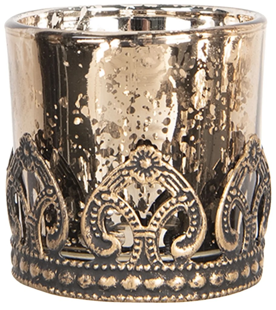 Hnedo bronzový sklenený svietnik Tealight - 5 * 5 cm