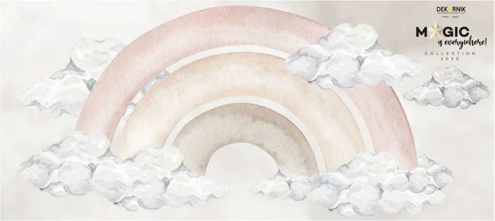 Samolepka do detskej izby dúha ružová M