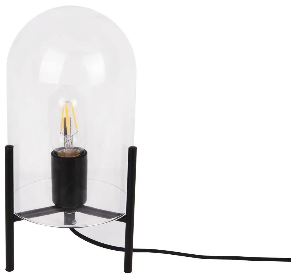 LEITMOTIV Sada 2 ks Stolná lampa Glass Bell čierna ∅ 16 × 30 cm
