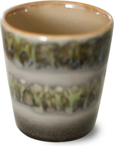 Zeleno-sivý retro hrnček na kávu Coffee 70s Fern - Ø 7,5 * 8cm / 230 ml