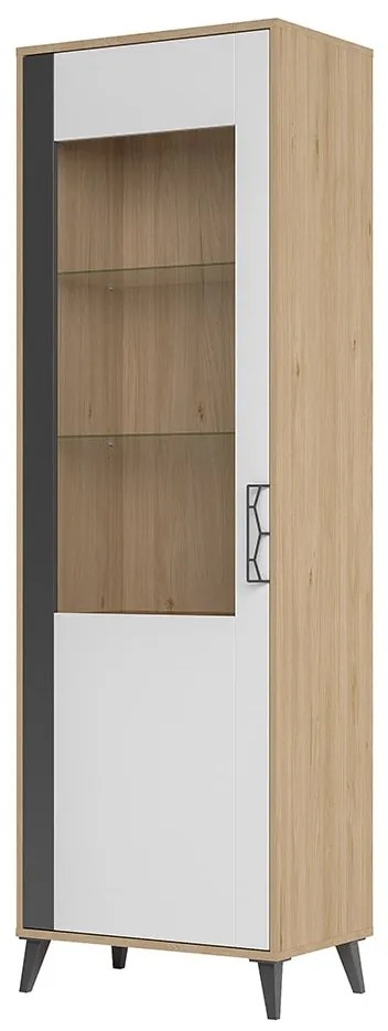 Vitrína Moet 11 65 cm ľavá orech americký Jackson/biely/grafit