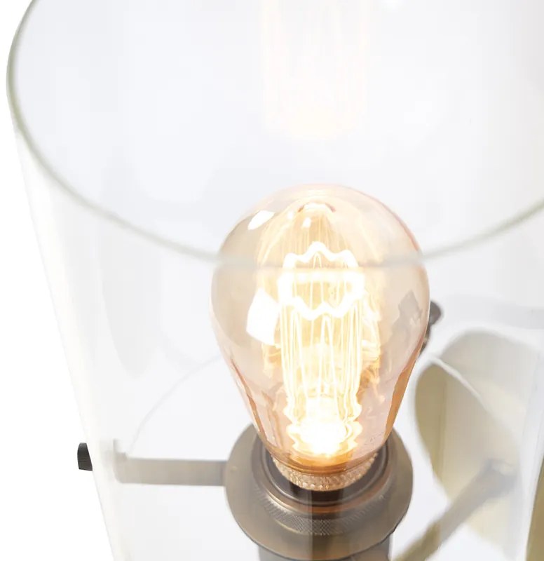 Moderná nástenná lampa bronzová so sklom - Dome