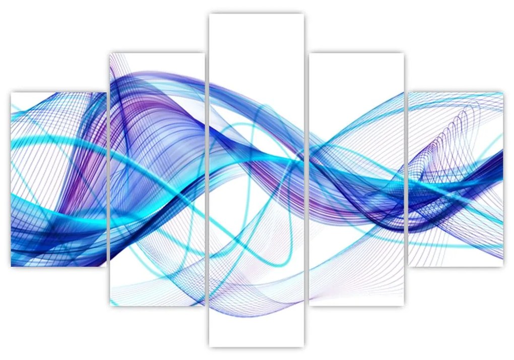 Obraz: abstraktné modrá vlna
