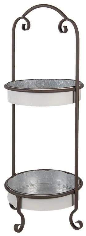 Kovový stojan s dvoma miskami na kvety - Ø 29 * 64 cm