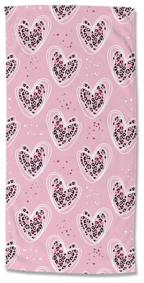 Ružová detská zamatová plážová osuška 75x150 cm Femke – Good Morning