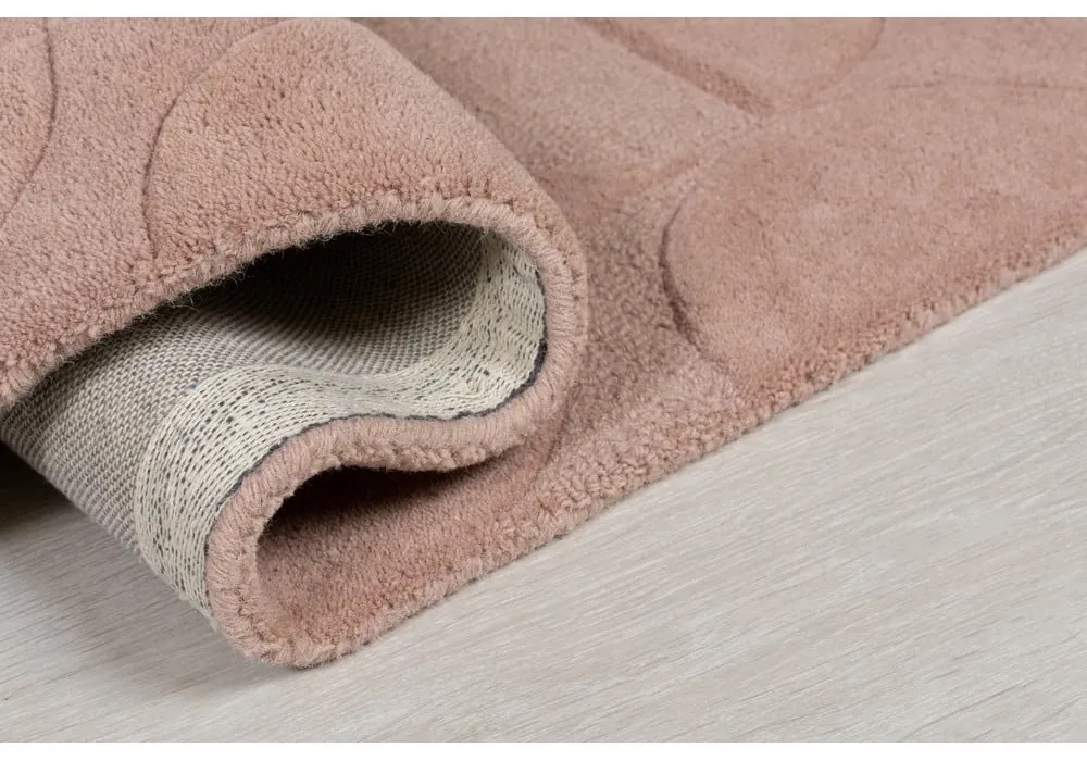 Ružový koberec z vlny Flair Rugs Gigi, 120 × 170 cm