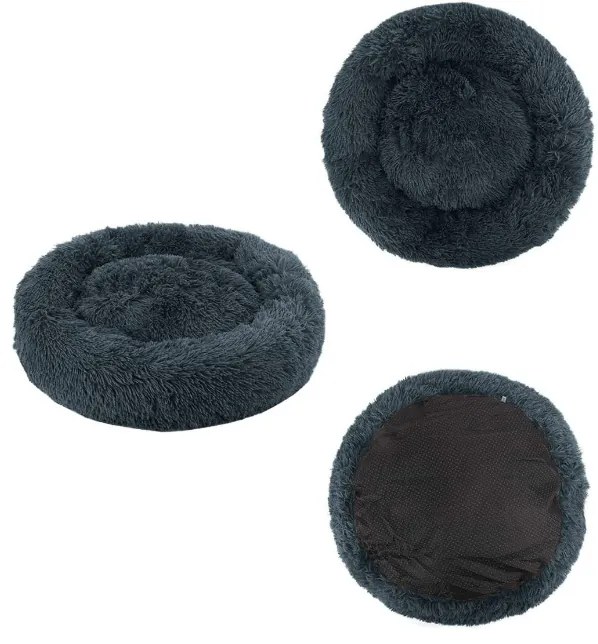 Plyšový pelech "M" 60 cm tmavo sivý