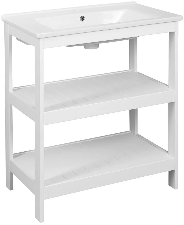 Aqualine Aqualine, ETIDE policová umyvadlová skříňka 71,5x86x44 cm, matná biela, ET720