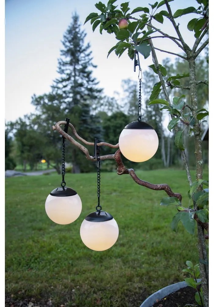 Súprava 3 závesných vonkajších solárnych svetiel Star Trading Globus, ø 10 cm