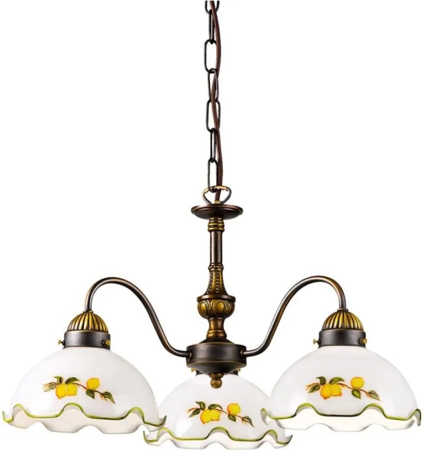 Kolarz 731.83.116 - Luster na reťazi NONNA 3xE27/75W/230V s motívom citrónov