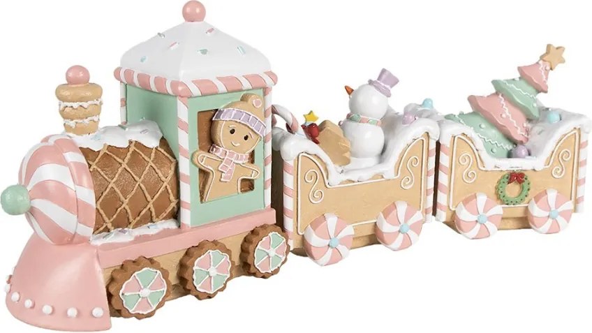 Farebný vianočný perníkový vláčik Gingerbread Train - 45*12*19 cm