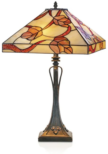 Vitráž lampa do obývačky LEAVES 62*Ø36