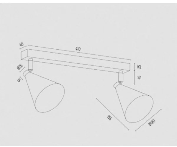 Argon 7170 - Bodové svietidlo LUCINDA 2xE14/7W/230V čierna