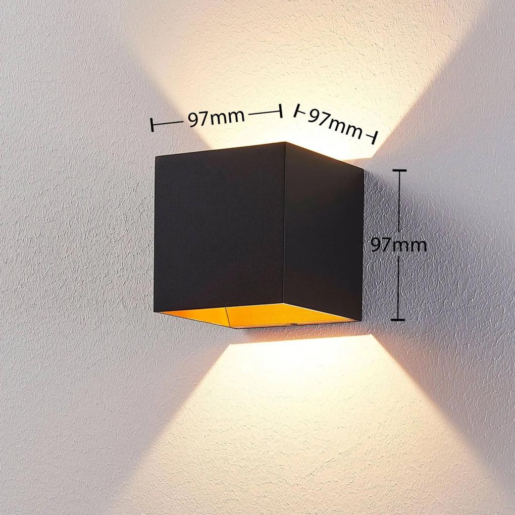 Arcchio Aldrina nástenné LED svetlo, kocka, čierna