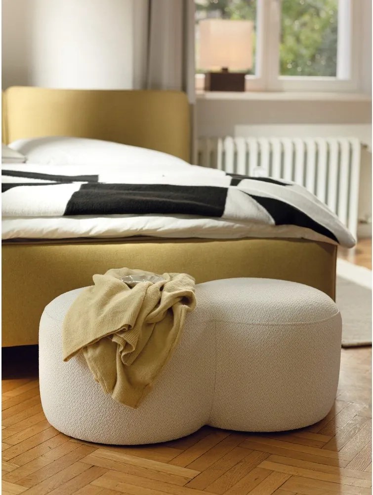 Béžový taburet z textílie buklé Umbo – noo.ma