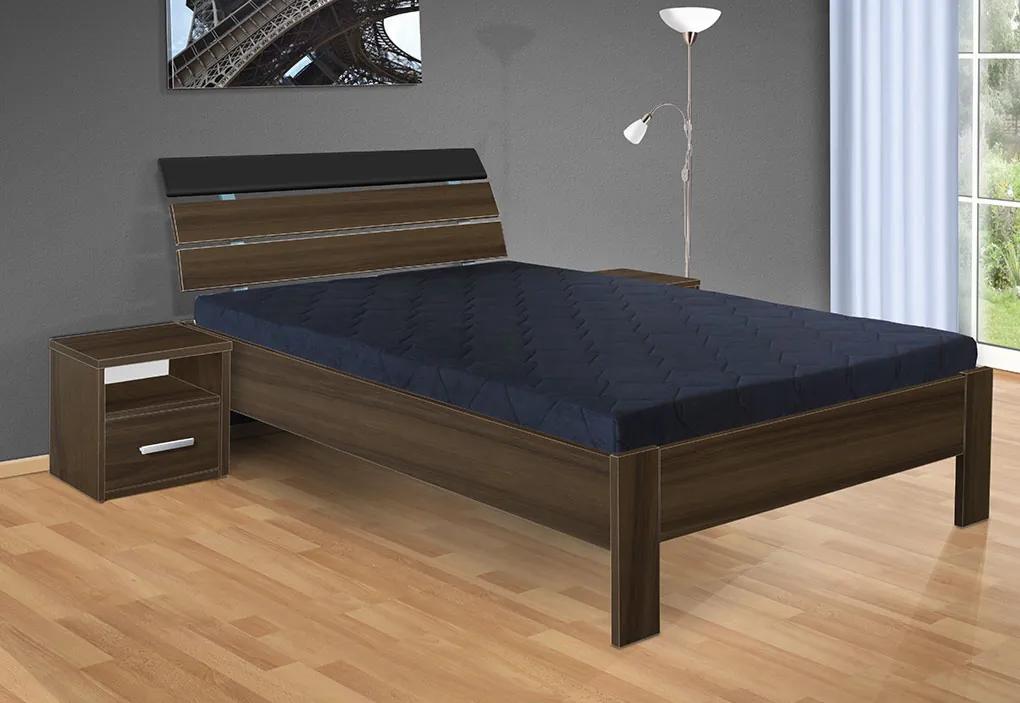 Nabytekmorava Drevená posteľ Darina 200x120 cm farba lamina: buk 381, typ úložného priestoru: bez úložného priestoru, typ matraca: matraca 19 cm Orthopedy maxi