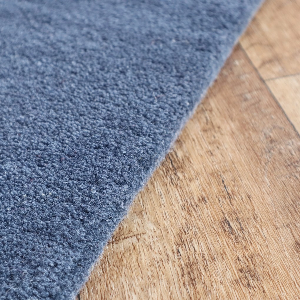 Asra, Ručne všívaný kusový koberec Asra wool modrá, 60x110, modrá, obývacia izba