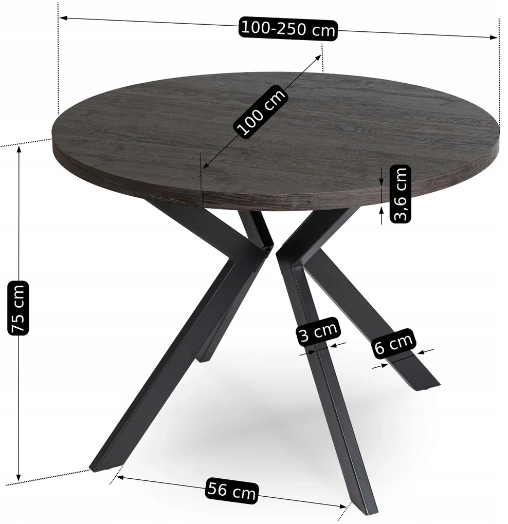 PROXIMA.store - Okrúhly stôl LUKAS FARBA: sivá