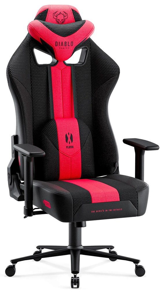 Látkové herné kreslo Diablo X-Player 2.0 King Size, karmínovo-antracitové