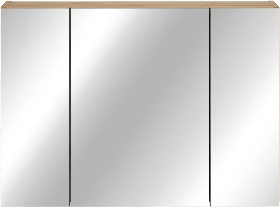 Závěsná koupelnová skříňka se zrcadlem UNI 80 cm dub coast evoke