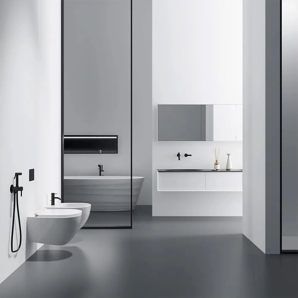 Rea Loop, podomietková bidetová batéria, čierna matná, REA-B8978