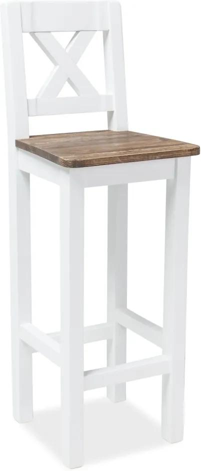 SIGNAL Poprad barová stolička hnedý vosk / biely vosk | BIANO