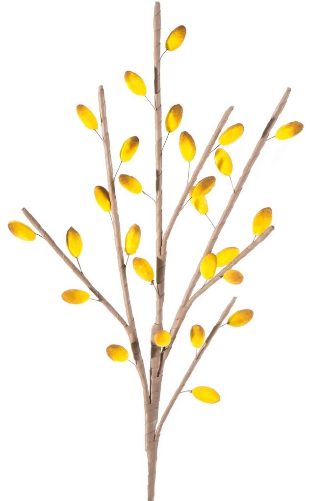 Dekoračný kvet 83 cm, dĺžka s listami 40 cm žltá