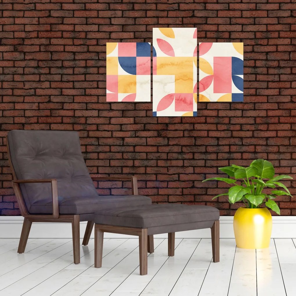 Obraz - Abstrakcia s retro vzormi (90x60 cm)