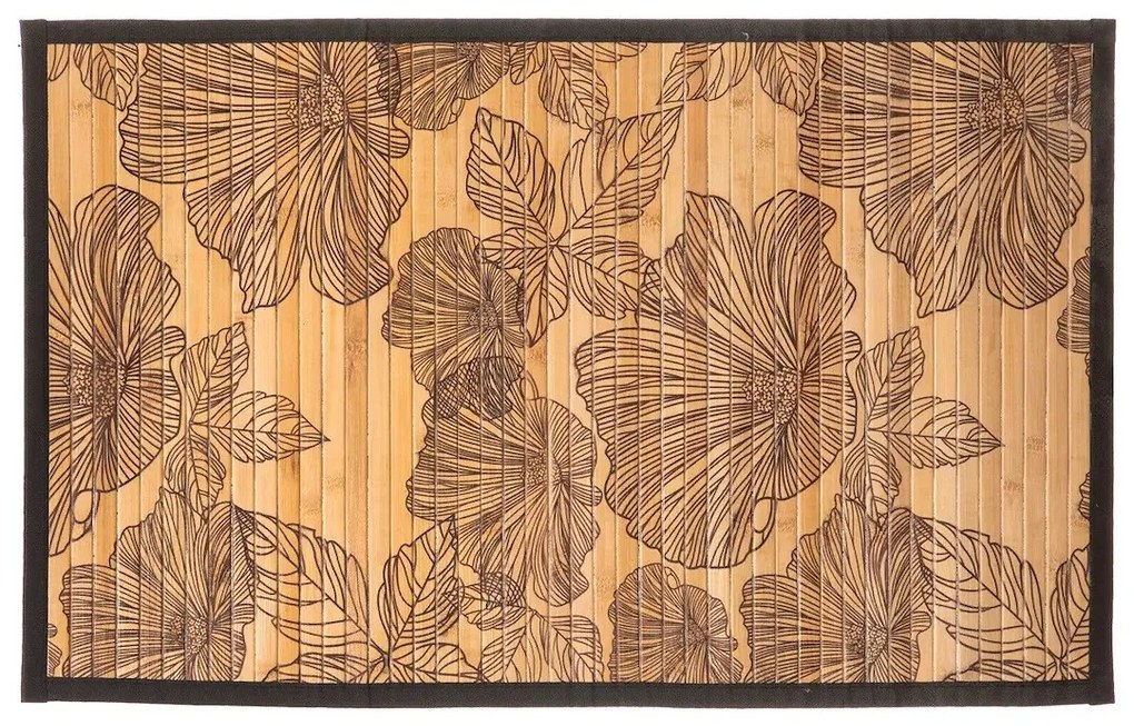 5five Simply Smart Predložka do kúpeľne Blackflower, 50x80 cm, čierna/hnedá