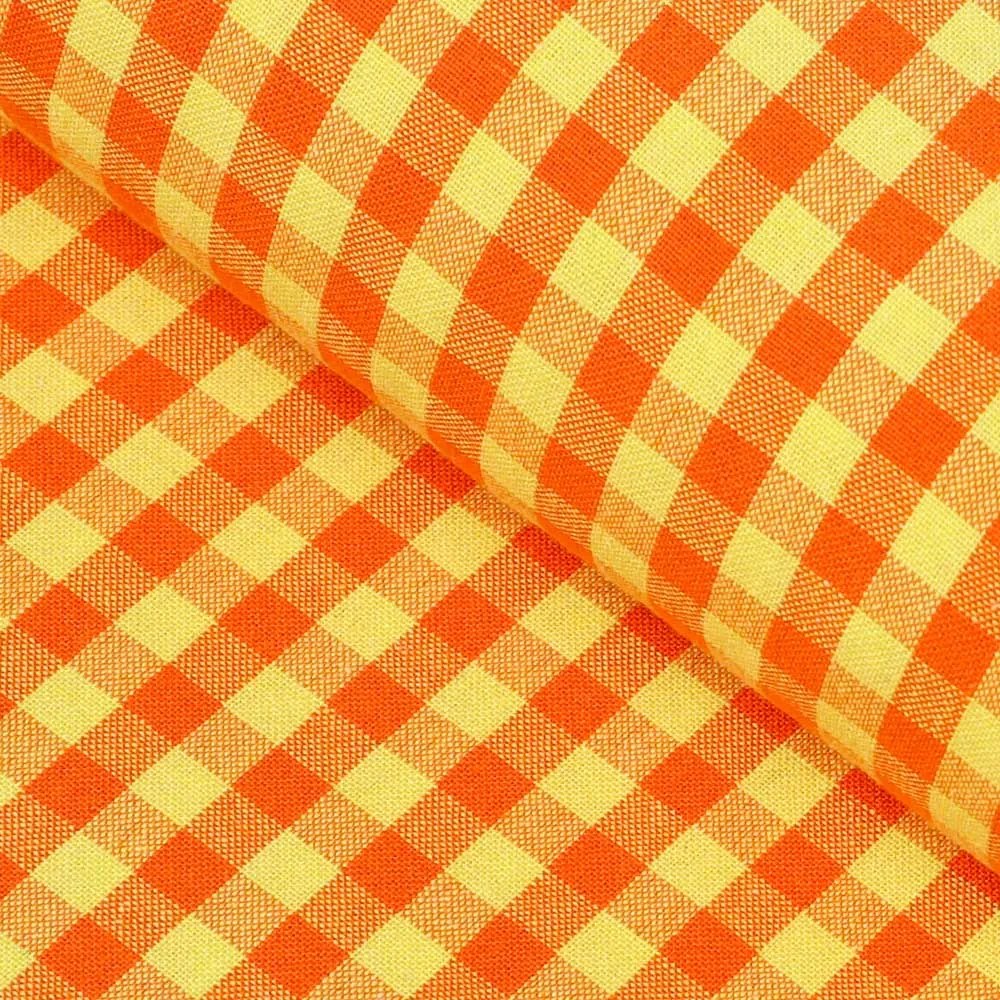 Biante Bavlnený obdĺžnikový obrus Olivia OL-006 Oranžovo-žltá kocka malá 100x160 cm