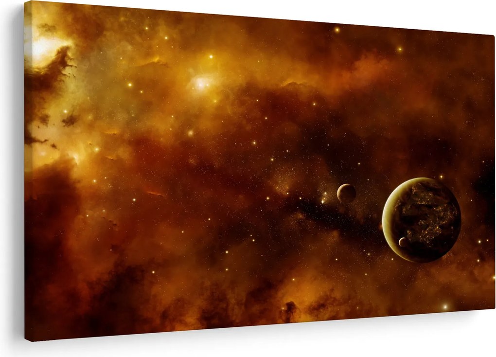 Obraz - Planéty s hmlovinou (90x60 cm)