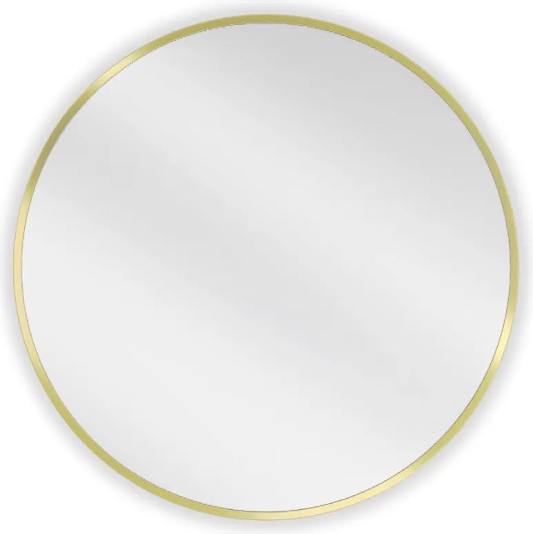 Mexen Loft okrúhle kúpeľňové zrkadlo 60 cm, zlatý rám - 9850-060-060-000-50