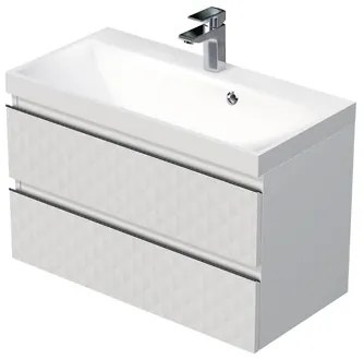 Kúpeľňová skrinka s umývadlom SAT Cube Way 80x47,5x40 cm biela mat CUBE3D802ZB, 1 ks