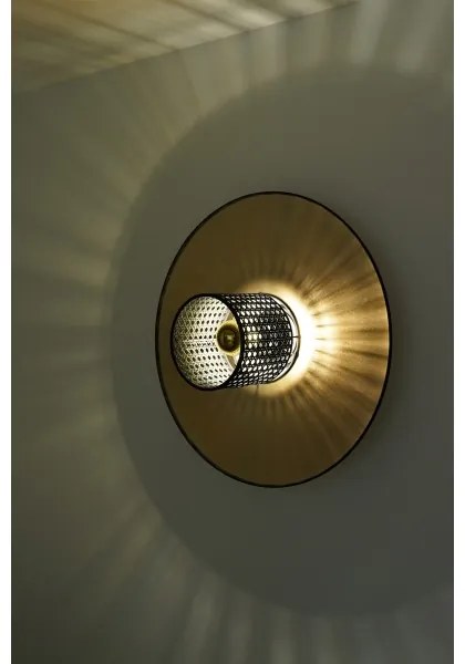 Duolla - Nástenné svietidlo TOKYO RATTAN 1xE27/15W/230V pr. 50 cm zlatá/čierna