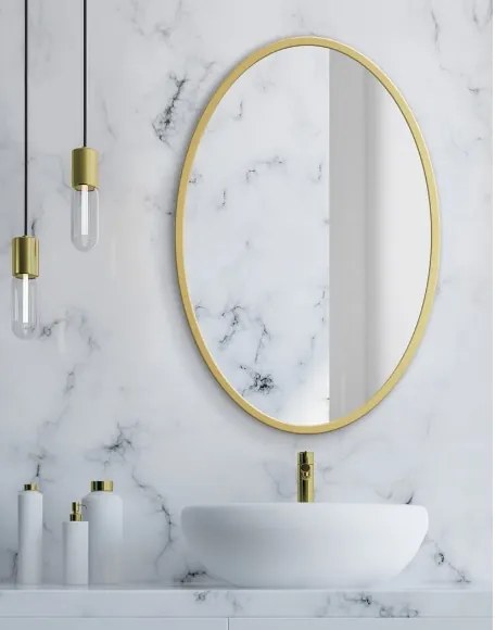 TRENDIE Zrkadlo 80 cm so zlatým rámom