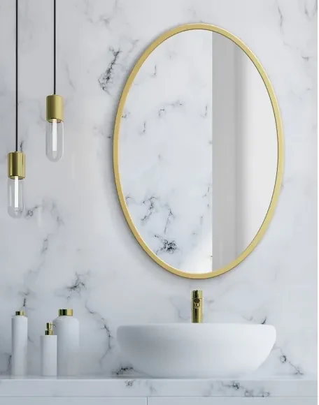 TRENDIE Zrkadlo 80 cm so zlatým rámom