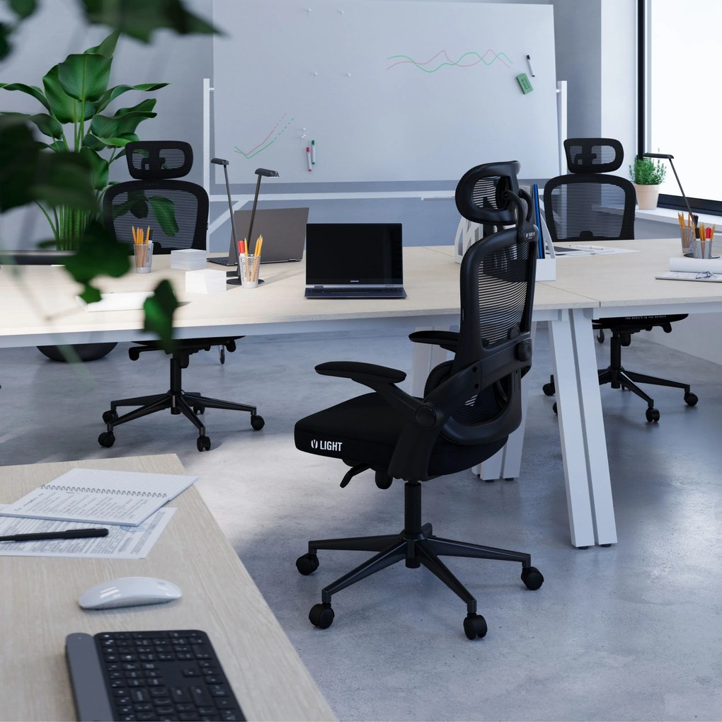 Ergonomická kancelárska stolička Normal Size, čierna: Diablo V-Light