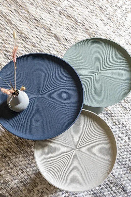 WL-Living Ringar farebný odkladací stolík - Modrá, 41,5 cm