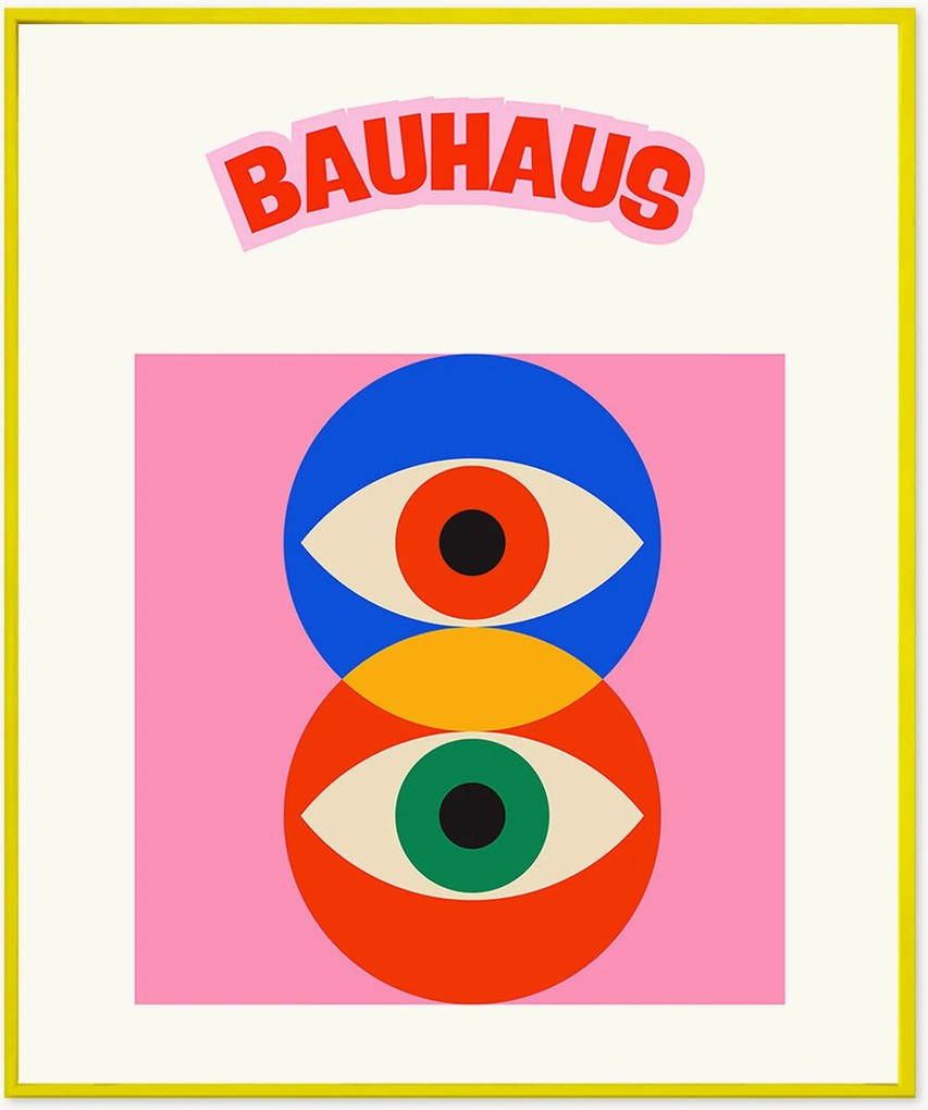 Nástenná dekorácia v ráme Bauhaus Pink Eye