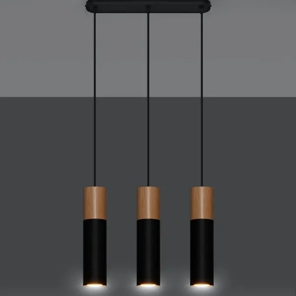 Sollux SL.0634 - Luster na lanku PABLO 3xGU10/40W/230V čierna