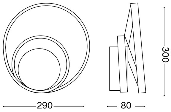 Ideal Lux - LED Stmievateľné nástenné svietidlo OZ LED/28W/230V CRI 90 čierna