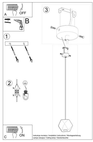 Sollux SL.1011 - Luster na lanku WOODY 1xGU10/40W/230V
